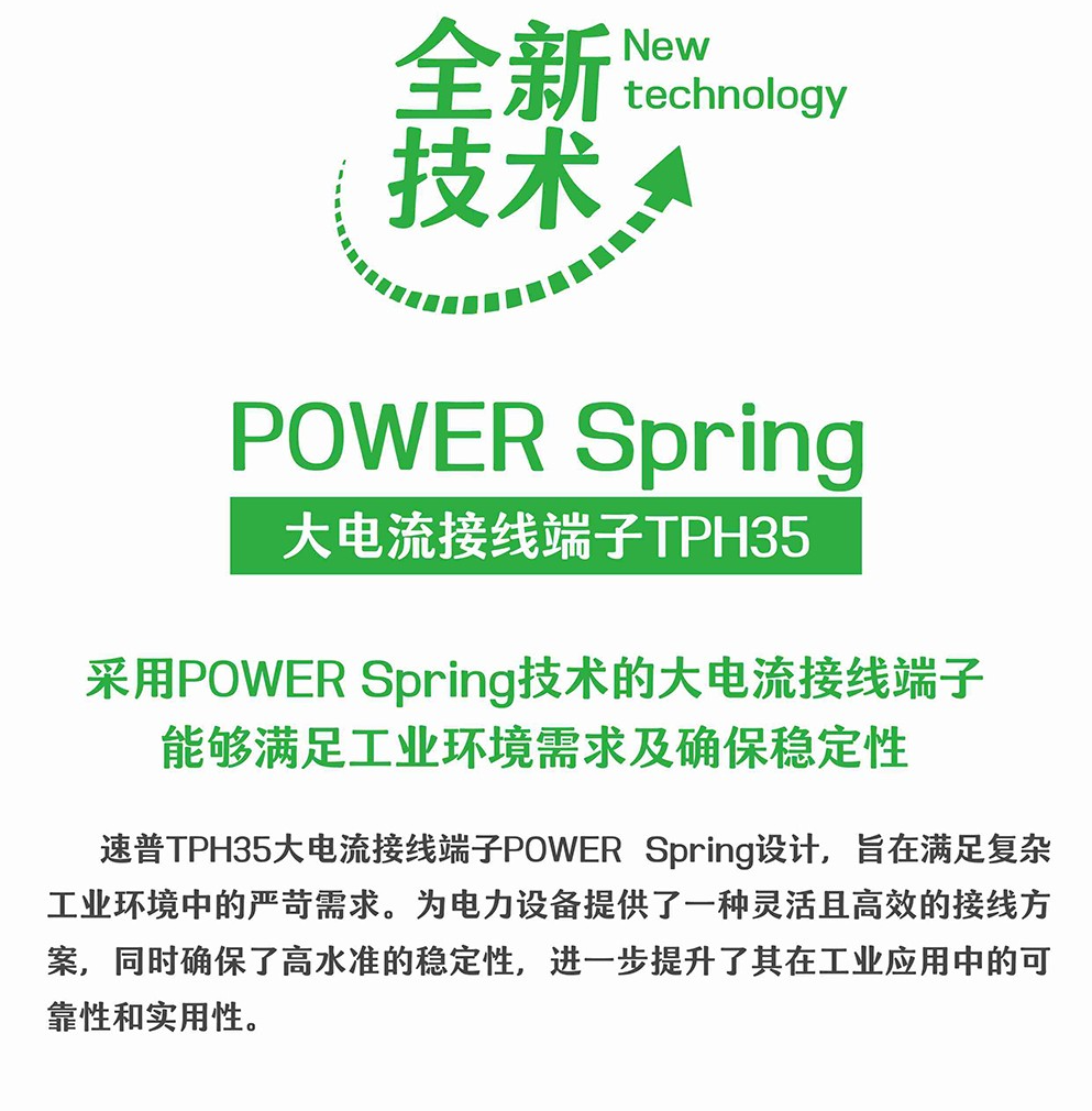 全新POWER Spring技术，TPH35大电流端子