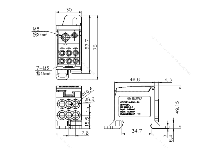 分线端子SPDB35-16／6x16-XX-0001-威廉希尔