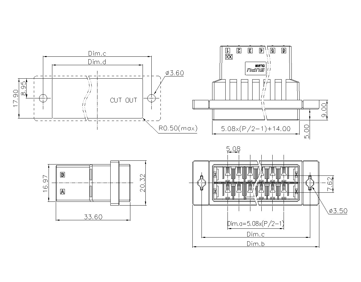 动态接插件连接器DL508H2XXF-BK-XX12-威廉希尔