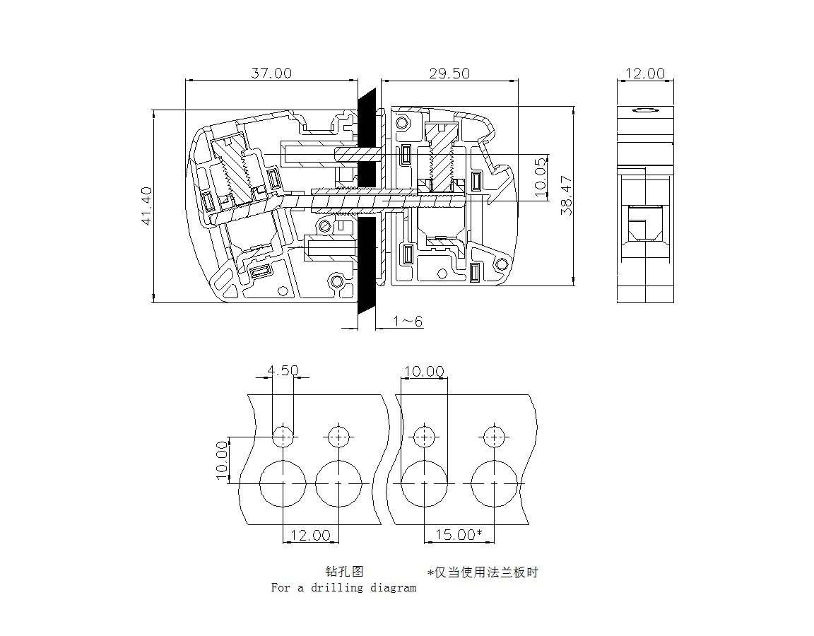 PCB穿墙接线端子SCWH16S